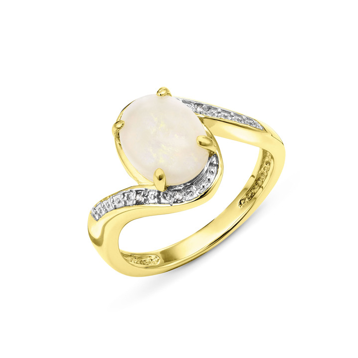 Ringe - Damenring mit Diamanten und echt Opal Ansicht 2 Ringe - Damenring mit Diamanten und echt Opal, in Größe 160 bis 220, in Farbe  Ansicht 2