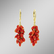 - Ohrringe mit Korallen, in Farbe  – Ansicht 1