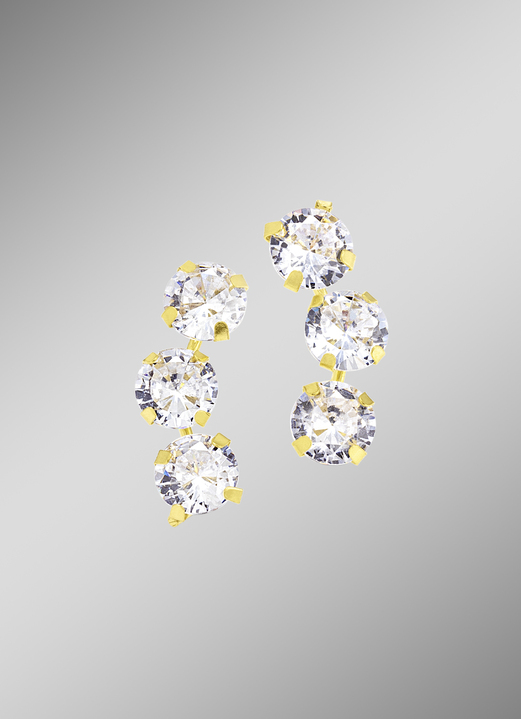 Ohrschmuck - Ohrstecker mit Zirkonia, in Farbe  Ansicht 1
