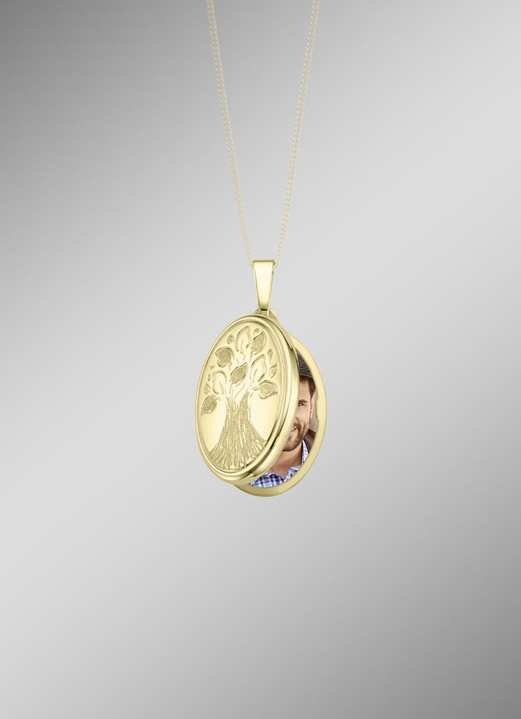 Anhänger - Medaillon zum Öffnen mit Lebensbaum-Motiv, in Farbe  Ansicht 2