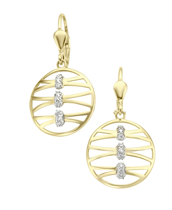 - Filigrane Ohrringe mit synth. Zirkonia, in Farbe  Ansicht 2