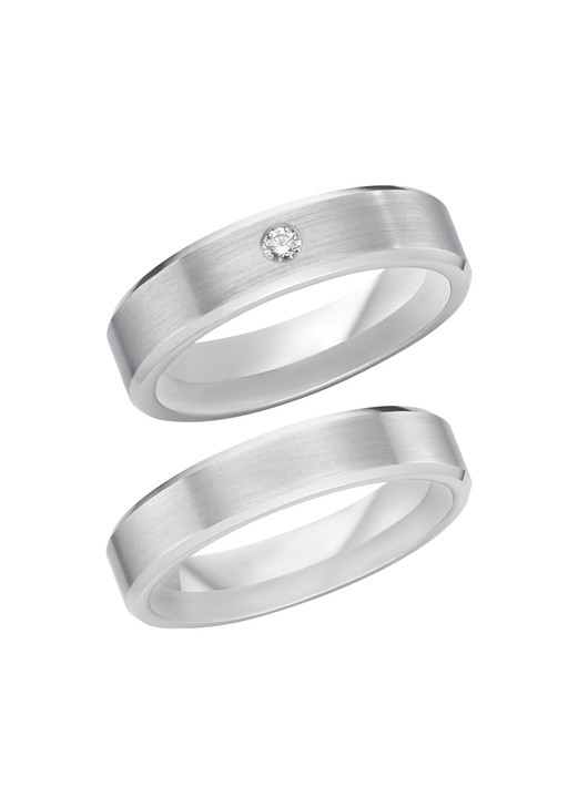 Trauringe - Mattierter Trauring in Silber 925/- fein, in Größe 160 bis 240, in Farbe , in Ausführung ohne synth. Zirkonia Ansicht 2