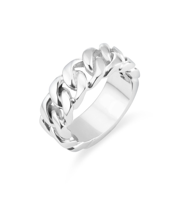 Ringe - Markanter Herrenring in Ketten-Design, in Größe 180 bis 240, in Farbe WEISS Ansicht 2