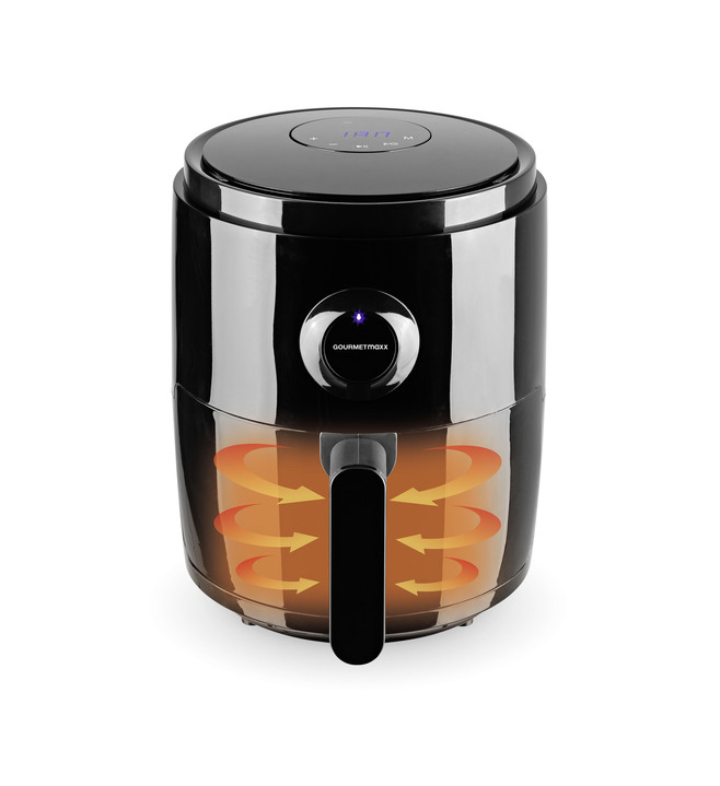 Heißluftfritteusen - Energiesparende Heißluftfritteuse Ansicht 2 Heißluftfritteusen - Energiesparende Heißluftfritteuse, in Farbe SCHWARZ-SILBER Ansicht 2