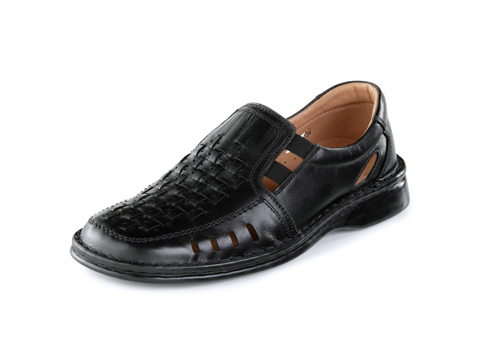 Slipper & Schnürschuhe - GINO GALANTE Slipper mit luftigen Durchbrüchen, in Größe 040 bis 046, in Farbe SCHWARZ Ansicht 1