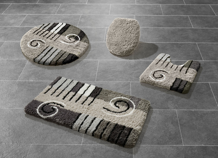 Badgarnituren - Badgarnitur in Table Tuft Qualität , in Größe 100 (Vorleger halbrund, 50/ 80 cm) bis 112 (WC-Deckelbezug, 47/ 50 cm), in Farbe BLAU Ansicht 6