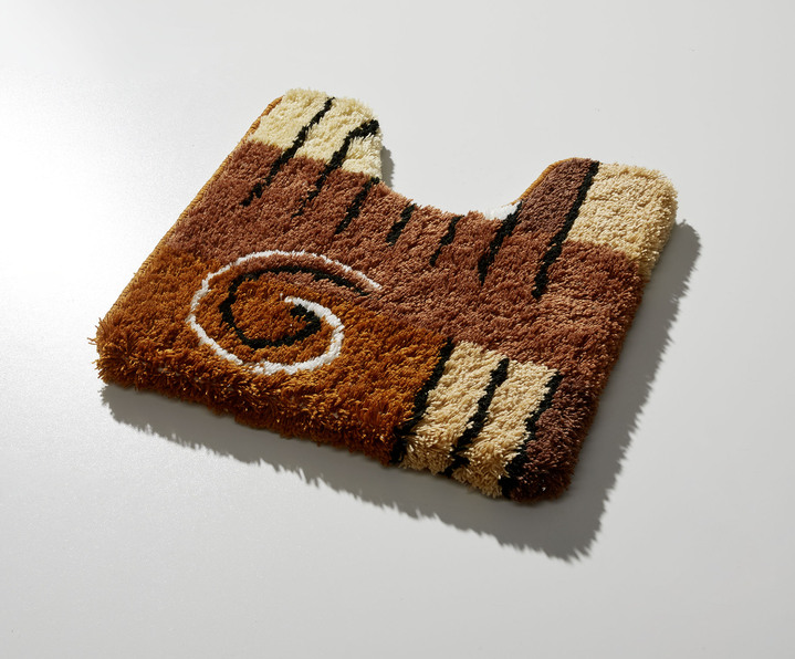 Badgarnituren - Badgarnitur in Table Tuft Qualität , in Größe 100 (Vorleger halbrund, 50/ 80 cm) bis 112 (WC-Deckelbezug, 47/ 50 cm), in Farbe BRAUN Ansicht 1
