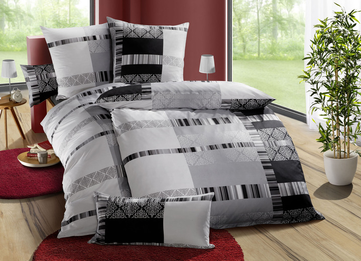 Bettwäschegarnituren - Bettwäsche-Garnitur mit Reißverschluss, in Größe 111 (40/80 cm + 135/200 cm) bis 412 (4-teiliges Sparset), in Farbe TERRA Ansicht 6