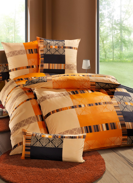 Bettwäschegarnituren - Bettwäsche-Garnitur mit Reißverschluss, in Größe 111 (40/80 cm + 135/200 cm) bis 412 (4-teiliges Sparset), in Farbe ANTHRAZIT Ansicht 5