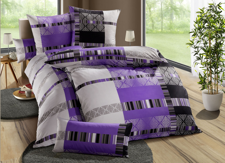 Bettwäschegarnituren - Bettwäsche-Garnitur mit Reißverschluss, in Größe 111 (40/80 cm + 135/200 cm) bis 412 (4-teiliges Sparset), in Farbe TERRA Ansicht 4