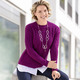 Basics - Pullover in Strukturmix, in Größe 036 bis 052, in Farbe BEERE – Farbe BEERE – Ansicht 1