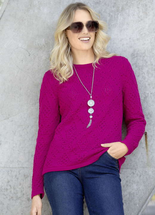 - Pullover mit Struktur, in Größe 036 bis 052, in Farbe MAGENTA Ansicht 2