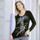 Shirts - Shirt mit Glimmer- und Plättchenzier in 2 Farben – Farbe SCHWARZ Shirts - Shirt mit Glimmer- und Plättchenzier in 2 Farben, in Größe 038 bis 052, in Farbe LILA