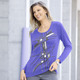 Shirts - Shirt mit Glimmer- und Plättchenzier in 2 Farben – Farbe LILA Shirts - Shirt mit Glimmer- und Plättchenzier in 2 Farben, in Größe 038 bis 052, in Farbe LILA