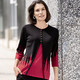 Pullover & Strickmode - Pullover in Twinset-Optik – Farbe SCHWARZ-ROT Pullover & Strickmode - Pullover in Twinset-Optik, in Größe 038 bis 054, in Farbe SCHWARZ-WEISS