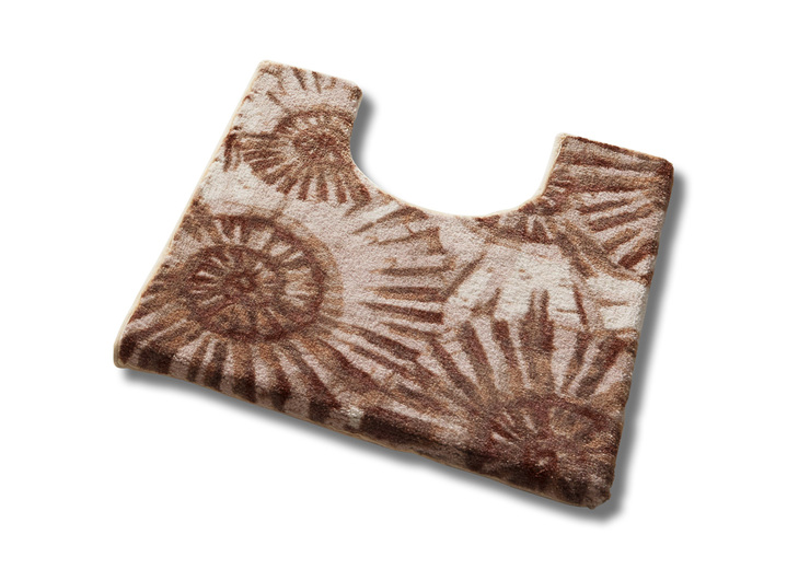 Badgarnituren - Badvorleger mit rutschhemmender Rückseite, in Größe 100 (Vorleger halbrund, 50/ 80 cm) bis 112 (WC-Deckelbezug, 47/ 50 cm), in Farbe BRAUN Ansicht 2