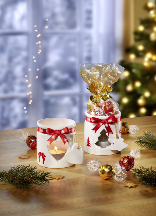 Weihnachtsleckereien - Windlicht mit Lindtfüllung, 2er-Set, in Farbe BUNT