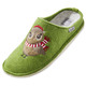 Hausschuhe - Hausschuh mit Eulen-Applikation, in Größe 036 bis 042, in Farbe ROT – Farbe GRÜN – Ansicht 1