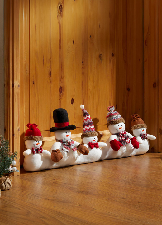 Raumklima - Zugluftrolle mit 5 lustigen Schneemännern, in Farbe BUNT Ansicht 2