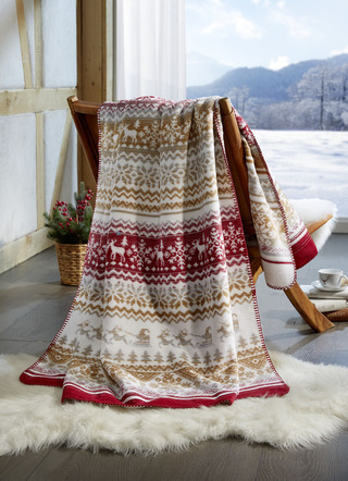 Kuschelige Wohndecke mit winterlichen Motiven