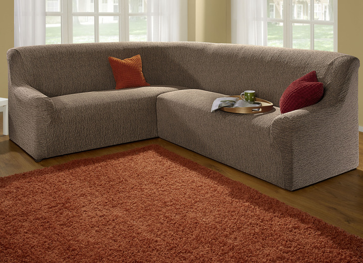 Sessel- & Sofaüberwürfe - Stretchbezüge, in Größe 101 (Sesselbezug) bis 106 (Stuhlbezug), in Farbe BRAUN Ansicht 15