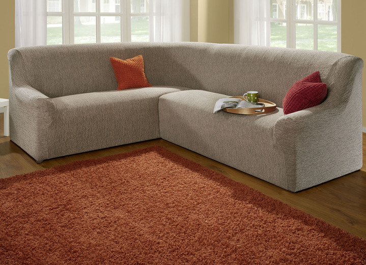 Sessel- & Sofaüberwürfe - Stretchbezüge, in Größe 101 (Sesselbezug) bis 106 (Stuhlbezug), in Farbe BRAUN Ansicht 7
