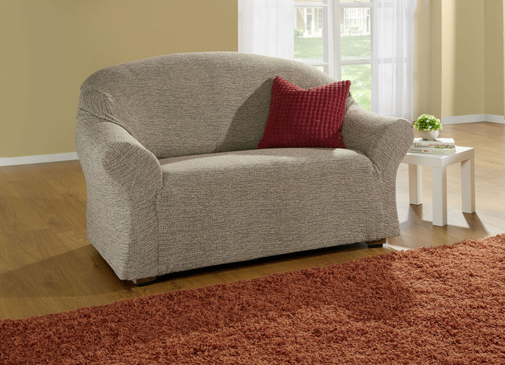 Sessel- & Sofaüberwürfe - Stretchbezüge, in Größe 101 (Sesselbezug) bis 106 (Stuhlbezug), in Farbe BRAUN Ansicht 5