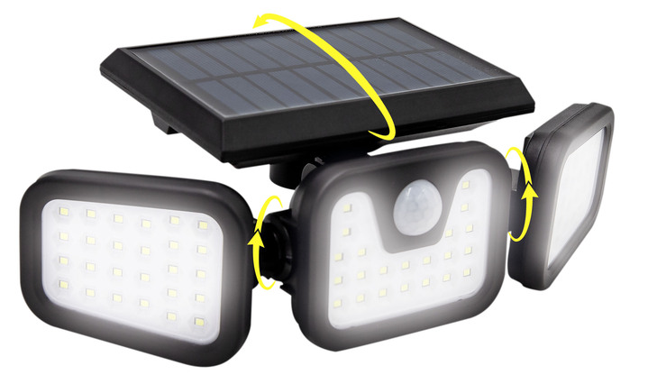 Gartenbeleuchtung - LED-Strahler Panta Trio Solar, in Farbe SCHWARZ Ansicht 3
