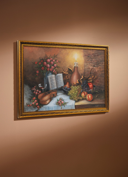 Stillleben - Hochwertiges Bild mit verziertem Antik-Goldrahmen, in Farbe BUNT Ansicht 1