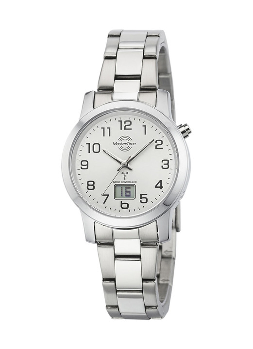 Stahlband / Metallband - Klassische Damenuhr mit Funkuhrwerk, in Farbe  Ansicht 4