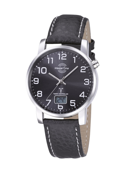 Funkuhren/Solaruhren - Schöne Herren-Lederarmbanduhr, in Farbe  Ansicht 2