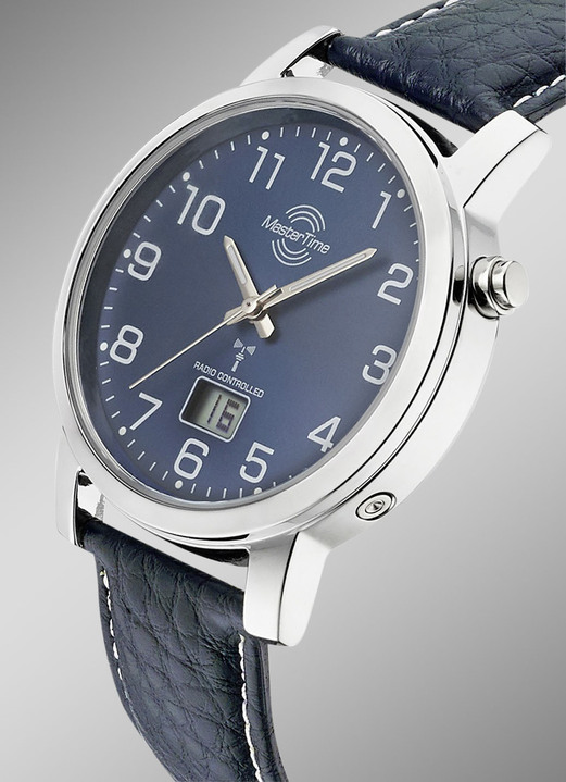 Funkuhren/Solaruhren - Schöne Herren-Lederarmbanduhr Ansicht 2 Funkuhren/Solaruhren - Schöne Herren-Lederarmbanduhr, in Farbe  Ansicht 2