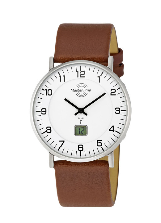 Funkuhren/Solaruhren - Master Time Funk-Herrenuhr mit Lederarmband Ansicht 4 Funkuhren/Solaruhren - Master Time Funk-Herrenuhr mit Lederarmband, in Farbe  Ansicht 4