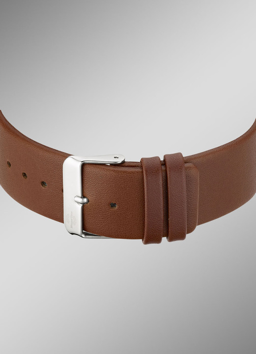 Funkuhren/Solaruhren - Master Time Funk-Herrenuhr mit Lederarmband Ansicht 3 Funkuhren/Solaruhren - Master Time Funk-Herrenuhr mit Lederarmband, in Farbe  Ansicht 3