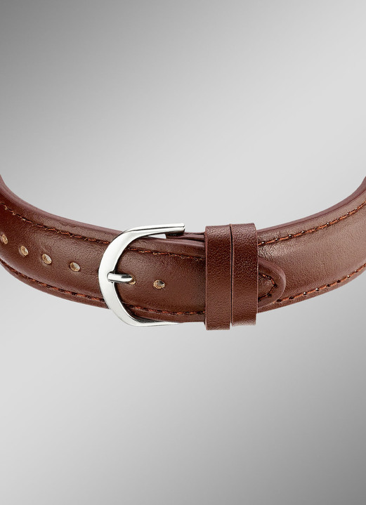 Funkuhren/Solaruhren - Funk-Herrenuhr mit Lederband und sprechender Zeitansage Ansicht 3 Funkuhren/Solaruhren - Funk-Herrenuhr mit Lederband und sprechender Zeitansage, in Farbe  Ansicht 3