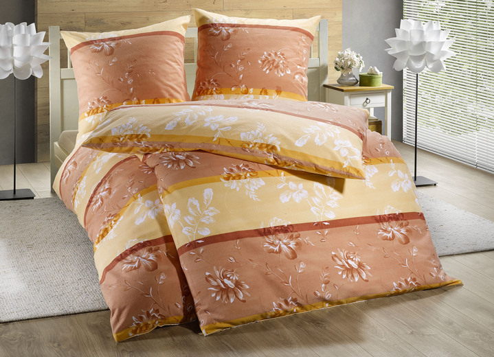 Bettwäschegarnituren - Feinbiber Bettwäsche-Garnitur, in Größe 111 (40/80 cm + 135/200 cm) bis 115 (80/80 cm + 155/220 cm), in Farbe BURGUND Ansicht 3