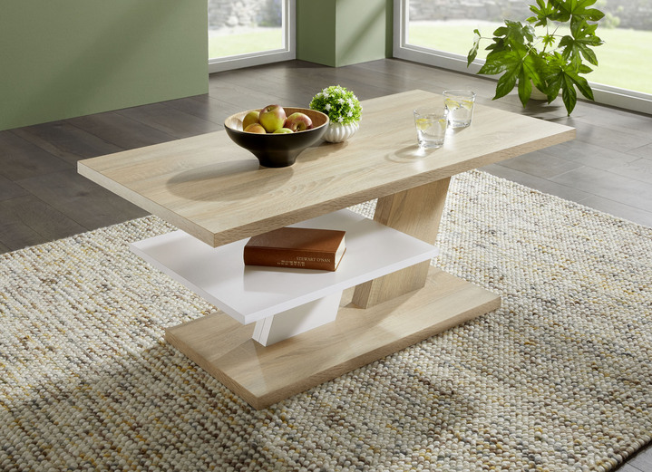 Couchtische - Couchtisch mit pflegeleichter Melaminharzbeschichtung, in Farbe WOTANEICHE-WEISS Ansicht 2