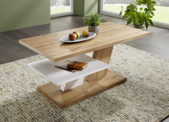Couchtische - Couchtisch mit pflegeleichter Melaminharzbeschichtung, in Farbe WOTANEICHE-WEISS Ansicht 1