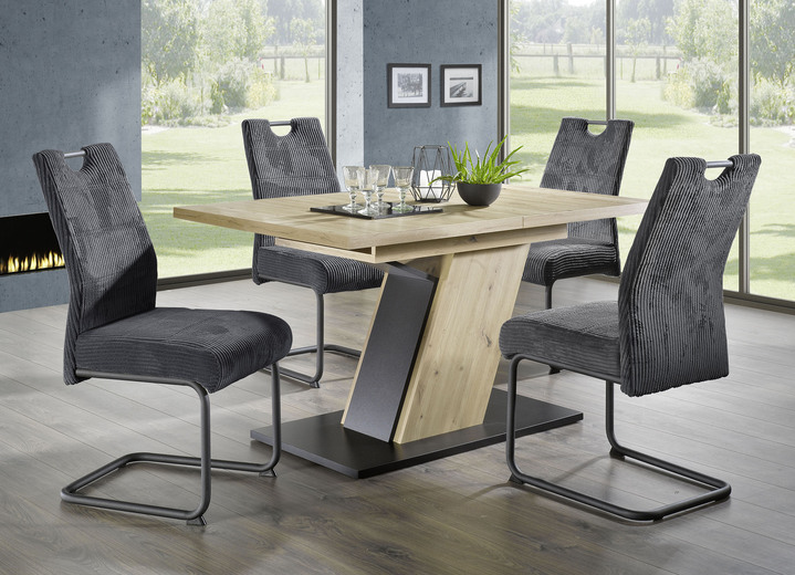 Stühle & Sitzbänke - Essgruppe, 5-teilig, in modernem Design, in Farbe ARTISAN EICHE-ANTHRAZIT Ansicht 1