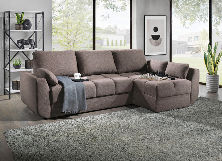 Polsterecken - Frei im Raum aufstellbare Polsterecke mit Bettfunktion, in Farbe CREME Ansicht 5