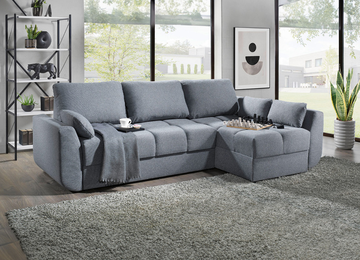 Polsterecken - Frei im Raum aufstellbare Polsterecke mit Bettfunktion, in Farbe CREME Ansicht 3