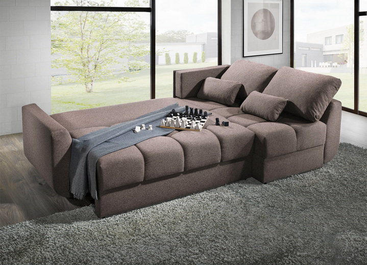 Polsterecken - Frei im Raum aufstellbare Polsterecke mit Bettfunktion, in Farbe CREME Ansicht 6