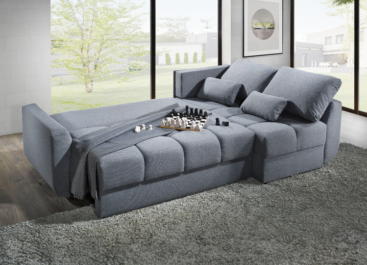 Polsterecken - Frei im Raum aufstellbare Polsterecke mit Bettfunktion, in Farbe CREME Ansicht 4