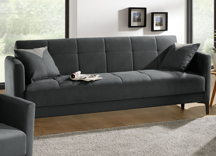 Polstergruppen - Polstermöbel mit Stauraum und Liegefunktion, in Farbe BRAUN, in Ausführung Dreisitzer mit Bettfunktion Ansicht 5