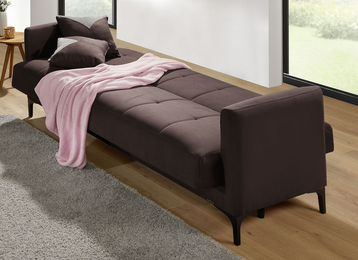 Polstergruppen - Polstermöbel mit Stauraum und Liegefunktion, in Farbe BRAUN, in Ausführung Dreisitzer mit Bettfunktion Ansicht 2