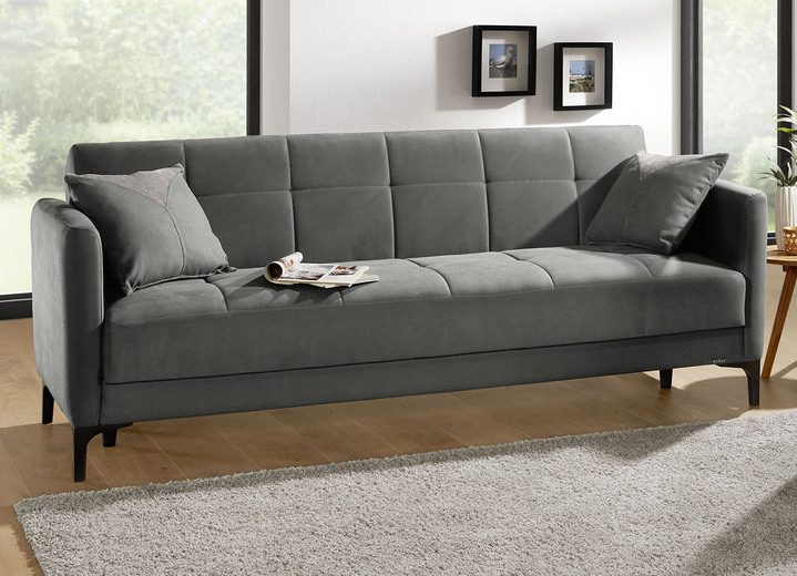 Polstergruppen - Polstermöbel mit Stauraum und Liegefunktion, in Farbe BRAUN, in Ausführung Dreisitzer mit Bettfunktion Ansicht 7