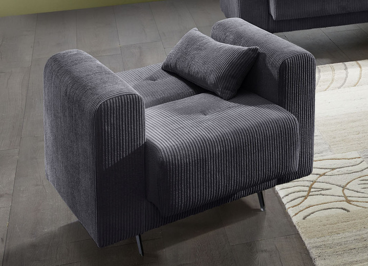 Polstergruppen - Moderne Polstermöbel mit trendigem Cord-Bezug, in Farbe CREME, in Ausführung Polstergruppe, 2-teilig, 1 Dreisitzer und 1 Zweisitzer Ansicht 20