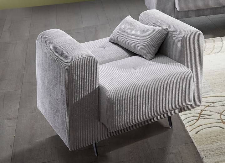 Polstergruppen - Moderne Polstermöbel mit trendigem Cord-Bezug, in Farbe CREME, in Ausführung Polstergruppe, 2-teilig, 1 Dreisitzer und 1 Zweisitzer Ansicht 16