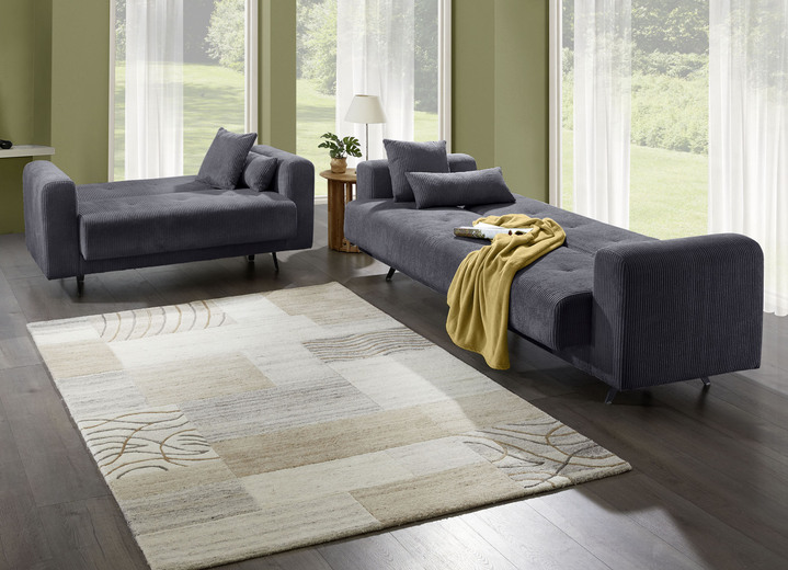 Polstergruppen - Moderne Polstermöbel mit trendigem Cord-Bezug, in Farbe CREME, in Ausführung Polstergruppe, 2-teilig, 1 Dreisitzer und 1 Zweisitzer Ansicht 24