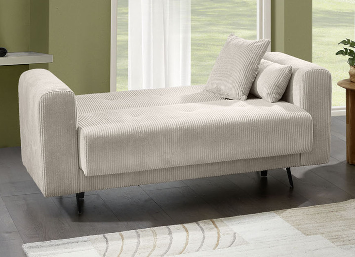 Polstergruppen - Moderne Polstermöbel mit trendigem Cord-Bezug, in Farbe CREME, in Ausführung Polstergruppe, 2-teilig, 1 Dreisitzer und 1 Zweisitzer Ansicht 6
